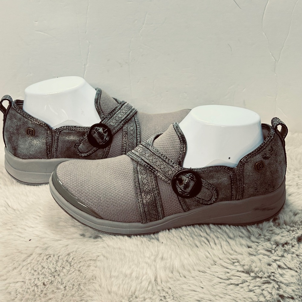 Bzees‎ Women's Gray Fabric Comfort Mary Jane Shoes Size 8M Slip On - Picture 3 of 8